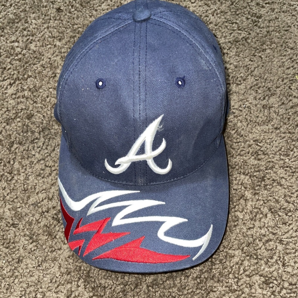 Vintage Atlanta Braves MLB Mens Adjustable Blue Red Shark tooth Cap/Hat‎ Annco